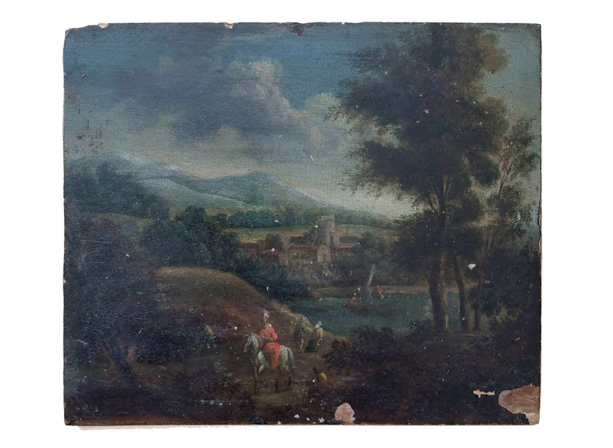 Paysage lacustre avers avant restauration