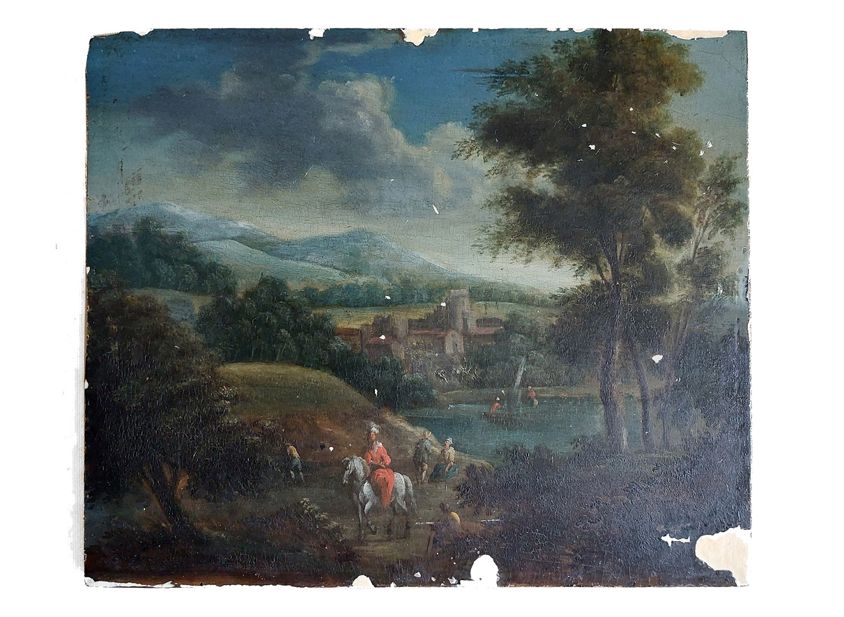 Paysage lacustre, masticage